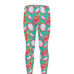 Hand Drawn Dragon Fruit Pattern Print Men's leggings