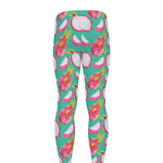 Hand Drawn Dragon Fruit Pattern Print Men's leggings