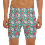 Hand Drawn Dragon Fruit Pattern Print Men's Long Boxer Briefs