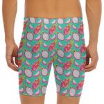 Hand Drawn Dragon Fruit Pattern Print Men's Long Boxer Briefs