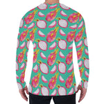 Hand Drawn Dragon Fruit Pattern Print Men's Long Sleeve T-Shirt
