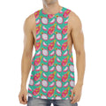 Hand Drawn Dragon Fruit Pattern Print Men's Muscle Tank Top