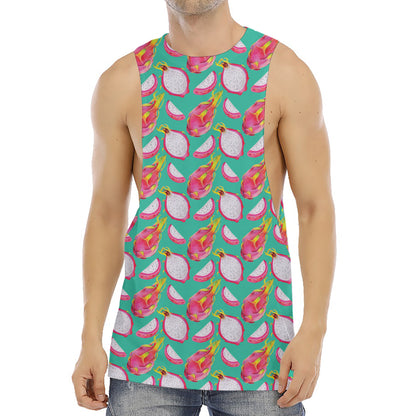 Hand Drawn Dragon Fruit Pattern Print Men's Muscle Tank Top
