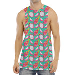 Hand Drawn Dragon Fruit Pattern Print Men's Muscle Tank Top