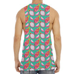 Hand Drawn Dragon Fruit Pattern Print Men's Muscle Tank Top