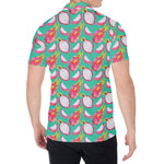 Hand Drawn Dragon Fruit Pattern Print Men's Shirt