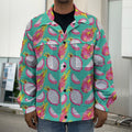 Hand Drawn Dragon Fruit Pattern Print Men's Shirt Jacket