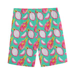 Hand Drawn Dragon Fruit Pattern Print Men's Sports Shorts