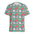 Hand Drawn Dragon Fruit Pattern Print Men's Athletic T-Shirt