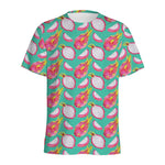 Hand Drawn Dragon Fruit Pattern Print Men's Sports T-Shirt