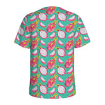 Hand Drawn Dragon Fruit Pattern Print Men's Sports T-Shirt
