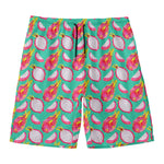 Hand Drawn Dragon Fruit Pattern Print Men's Swim Trunks