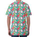 Hand Drawn Dragon Fruit Pattern Print Men's Velvet T-Shirt