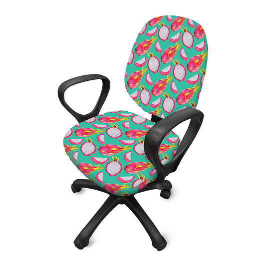 Hand Drawn Dragon Fruit Pattern Print Office Chair Cover