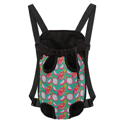 Hand Drawn Dragon Fruit Pattern Print Pet Carrier Backpack