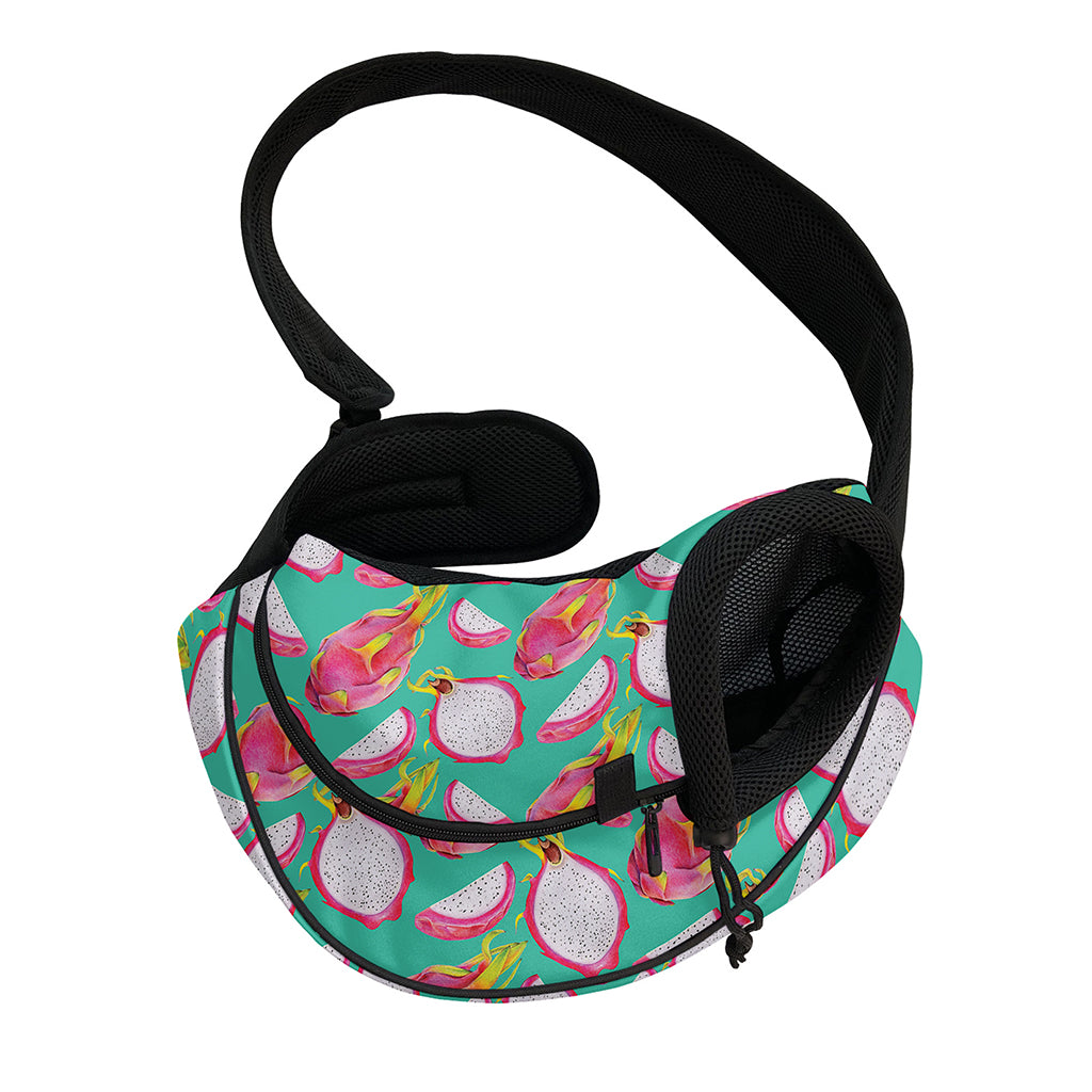 Hand Drawn Dragon Fruit Pattern Print Pet Sling Carrier