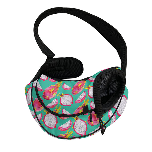 Hand Drawn Dragon Fruit Pattern Print Pet Sling Carrier
