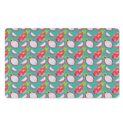 Hand Drawn Dragon Fruit Pattern Print Polyester Doormat