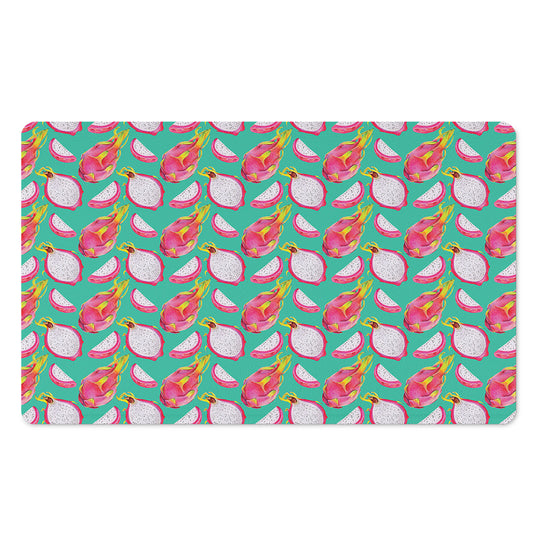 Hand Drawn Dragon Fruit Pattern Print Polyester Doormat