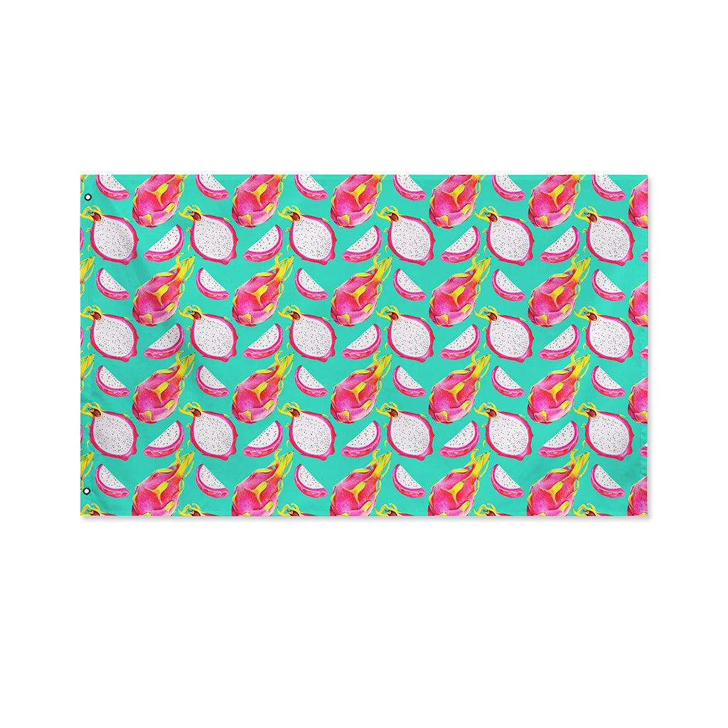 Hand Drawn Dragon Fruit Pattern Print Polyester Flag