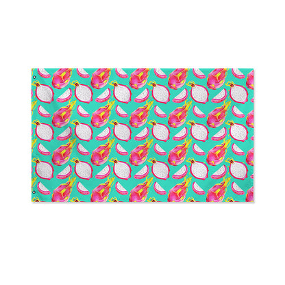 Hand Drawn Dragon Fruit Pattern Print Polyester Flag
