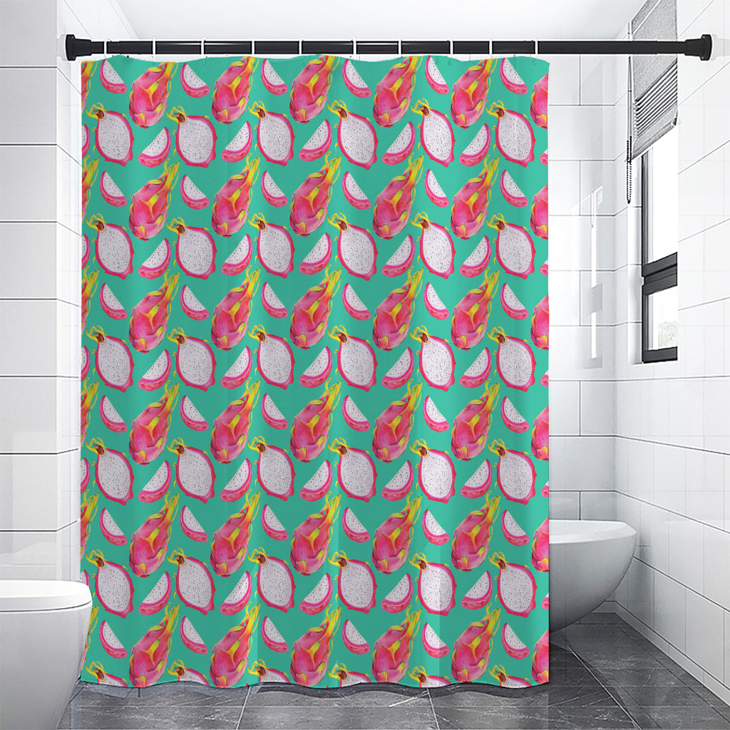 Hand Drawn Dragon Fruit Pattern Print Premium Shower Curtain