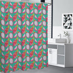 Hand Drawn Dragon Fruit Pattern Print Premium Shower Curtain