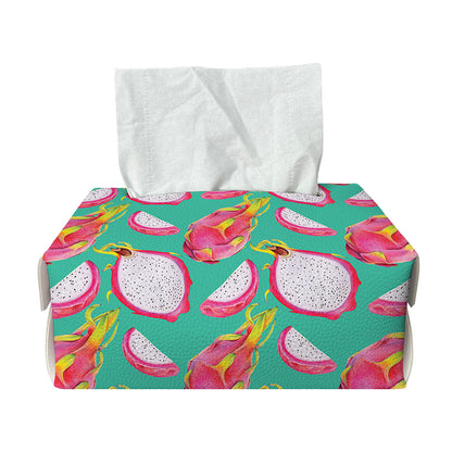 Hand Drawn Dragon Fruit Pattern Print Rectangle Tissue Box Cover