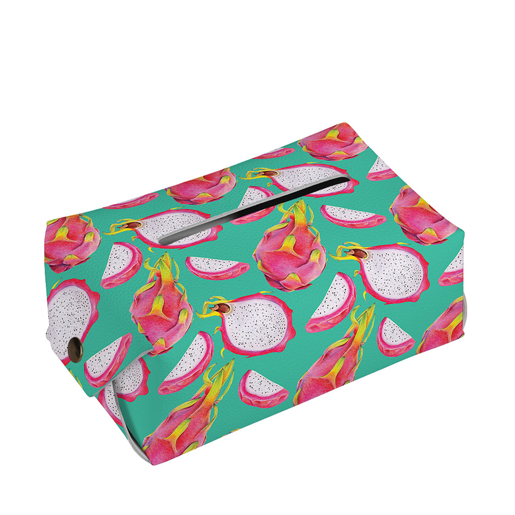 Hand Drawn Dragon Fruit Pattern Print Rectangle Tissue Box Cover