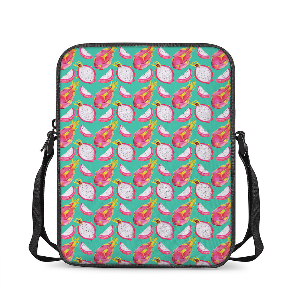 Hand Drawn Dragon Fruit Pattern Print Rectangular Crossbody Bag