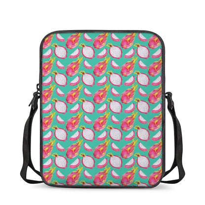 Hand Drawn Dragon Fruit Pattern Print Rectangular Crossbody Bag