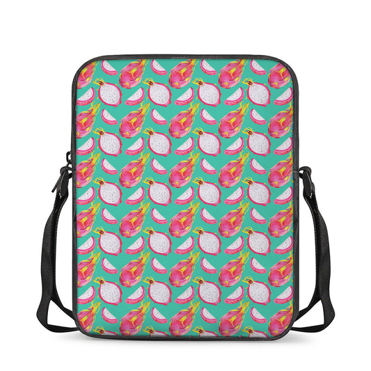 Hand Drawn Dragon Fruit Pattern Print Rectangular Crossbody Bag
