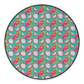 Hand Drawn Dragon Fruit Pattern Print Round Floor Mat