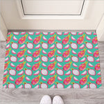Hand Drawn Dragon Fruit Pattern Print Rubber Doormat