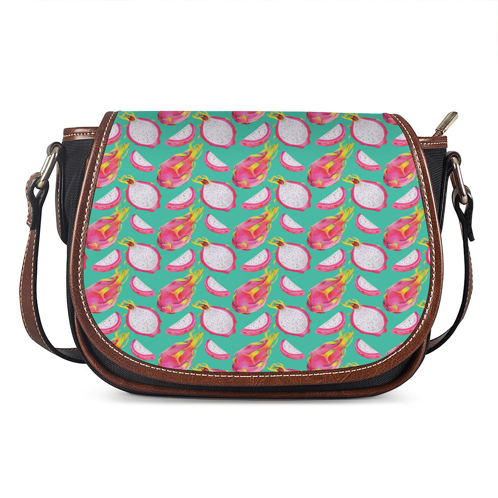 Hand Drawn Dragon Fruit Pattern Print Saddle Bag