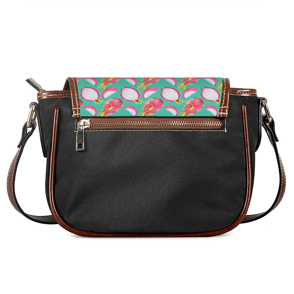 Hand Drawn Dragon Fruit Pattern Print Saddle Bag