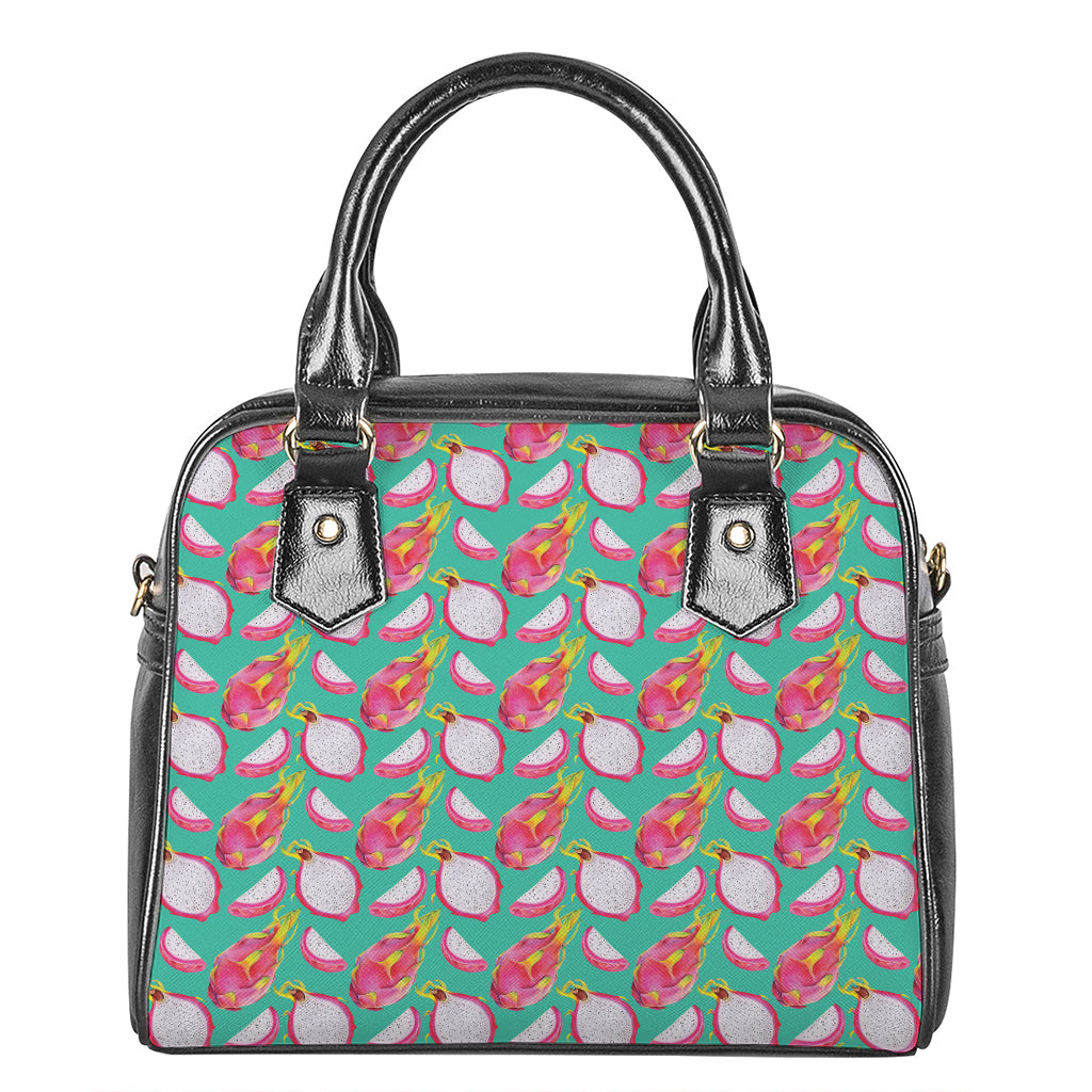 Hand Drawn Dragon Fruit Pattern Print Shoulder Handbag