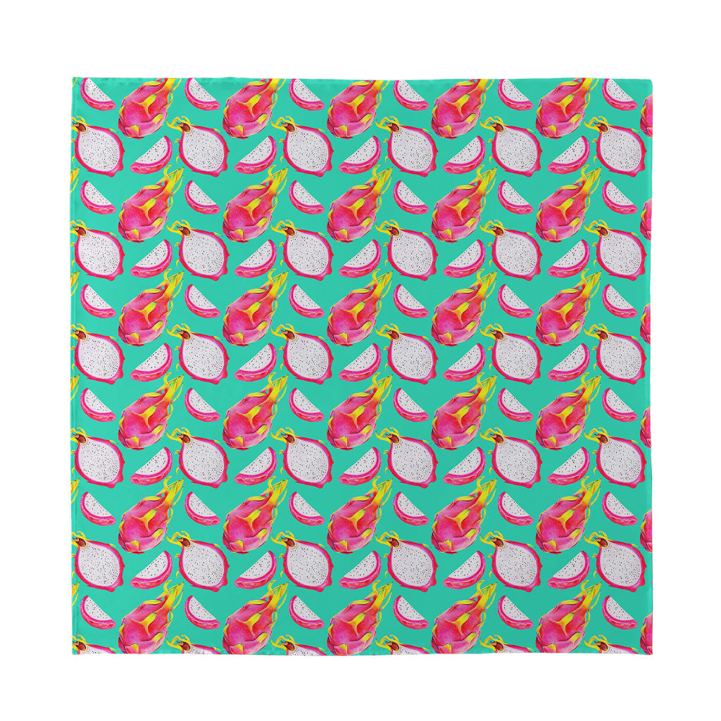 Hand Drawn Dragon Fruit Pattern Print Silk Bandana