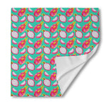 Hand Drawn Dragon Fruit Pattern Print Silk Bandana