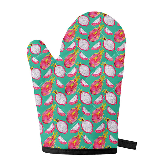 Hand Drawn Dragon Fruit Pattern Print Single Oven Mitt