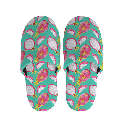 Hand Drawn Dragon Fruit Pattern Print Slippers