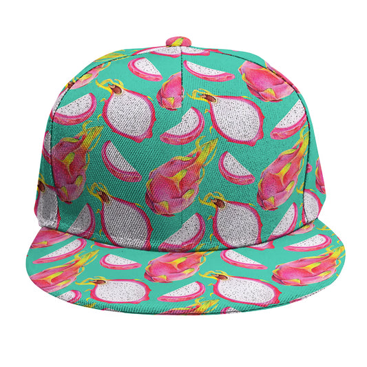 Hand Drawn Dragon Fruit Pattern Print Snapback Cap