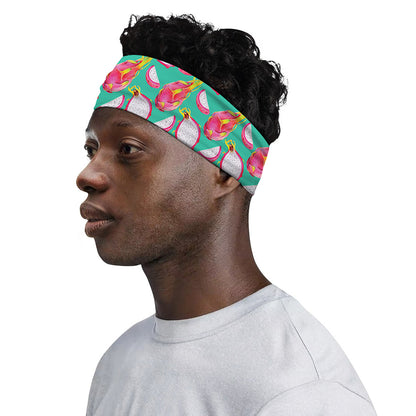 Hand Drawn Dragon Fruit Pattern Print Sports Headband