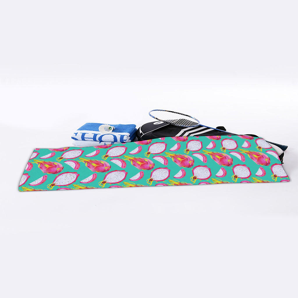 Hand Drawn Dragon Fruit Pattern Print Sports Towel