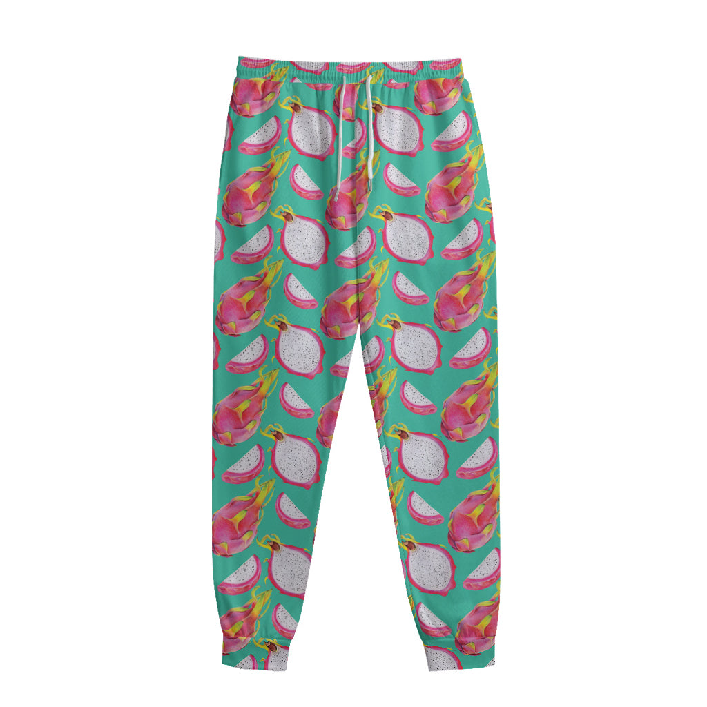 Hand Drawn Dragon Fruit Pattern Print Sweatpants
