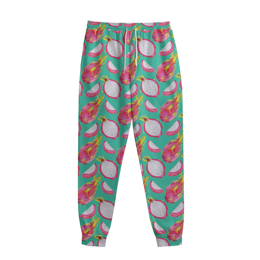Hand Drawn Dragon Fruit Pattern Print Sweatpants