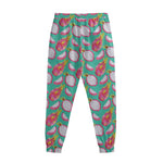 Hand Drawn Dragon Fruit Pattern Print Sweatpants