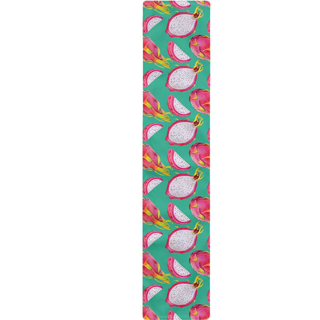 Hand Drawn Dragon Fruit Pattern Print Table Runner