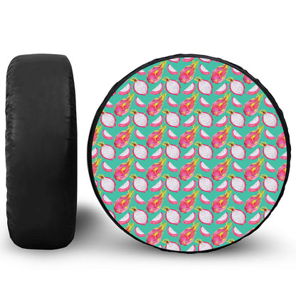 Hand Drawn Dragon Fruit Pattern Print Tire Cover