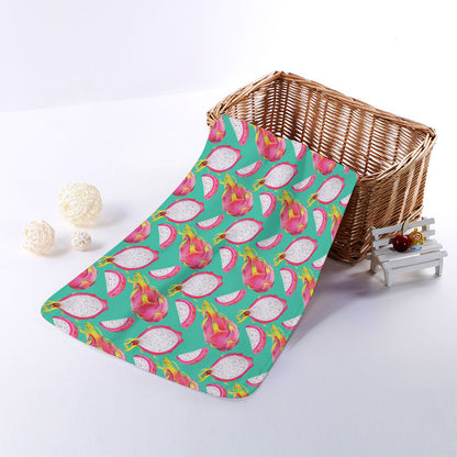 Hand Drawn Dragon Fruit Pattern Print Towel